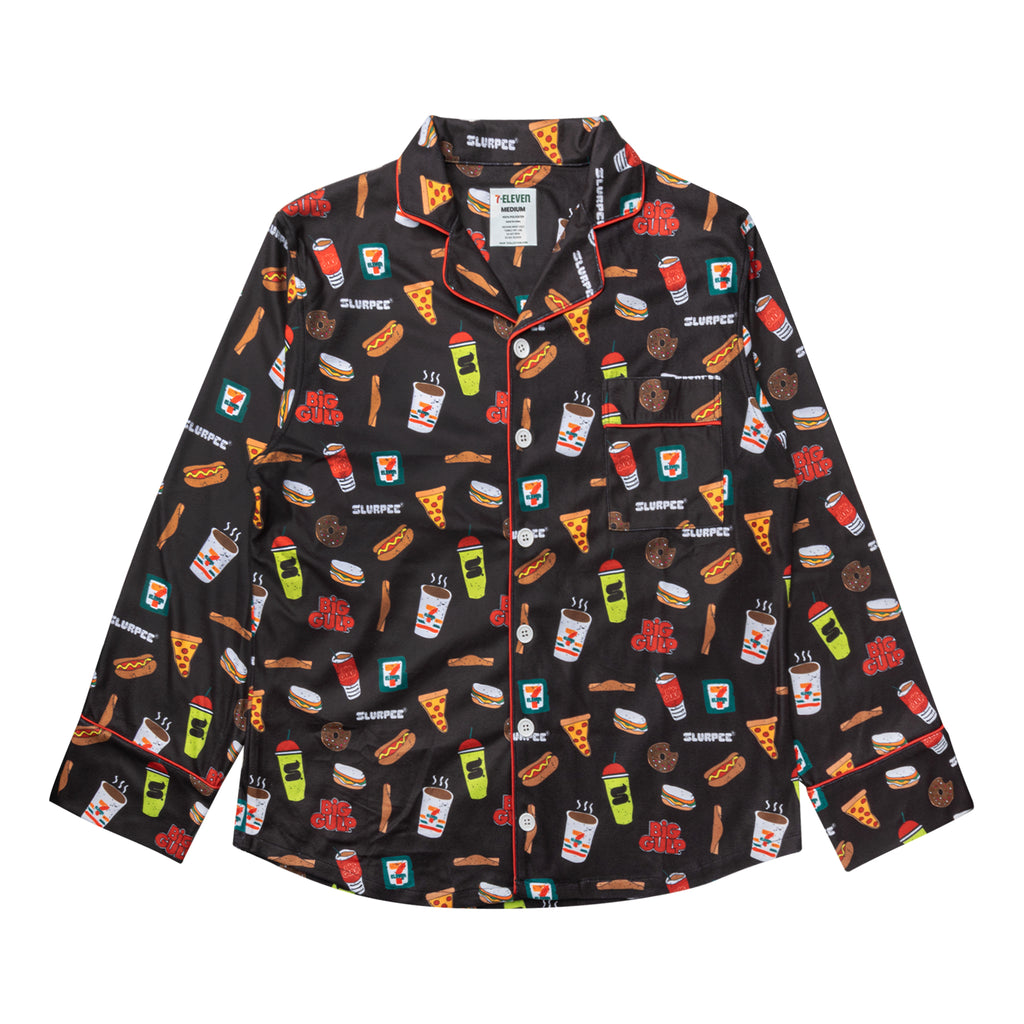 7-Eleven snack print pajama shirt
